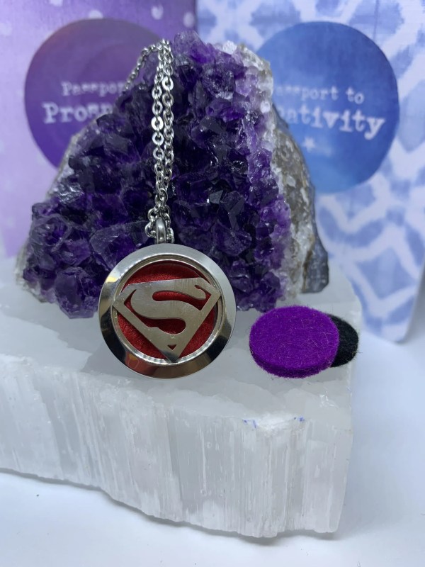 Unstoppable Superwoman Essential Oil Diffuser Locket Necklace (25mm) - Image 2